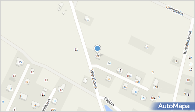 Gałów, Wierzbowa, 16, mapa Gałów