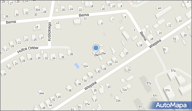 Garwolin, Wiejska, 28a, mapa Garwolin