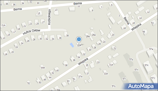 Garwolin, Wiejska, 32A, mapa Garwolin