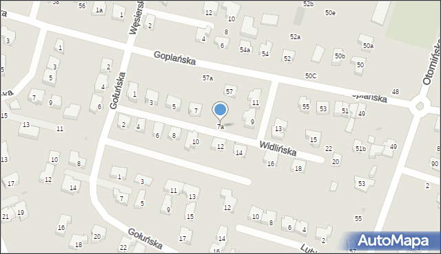 Gdańsk, Widlińska, 7a, mapa Gdańska