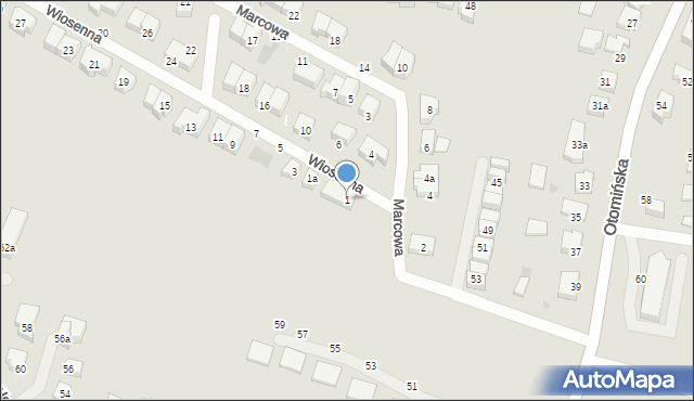 Gdańsk, Wiosenna, 1, mapa Gdańska