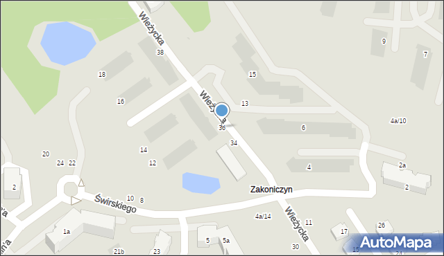 Gdańsk, Wieżycka, 36, mapa Gdańska