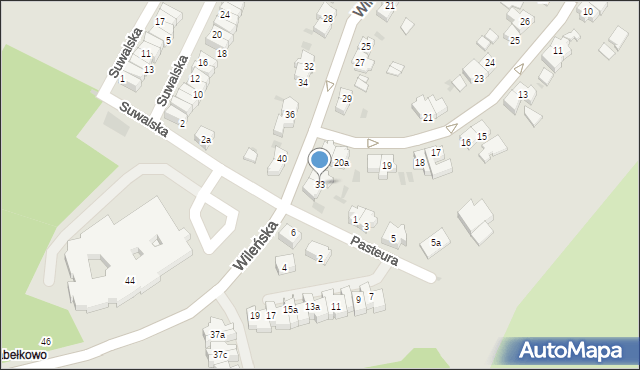 Gdańsk, Wileńska, 33, mapa Gdańska