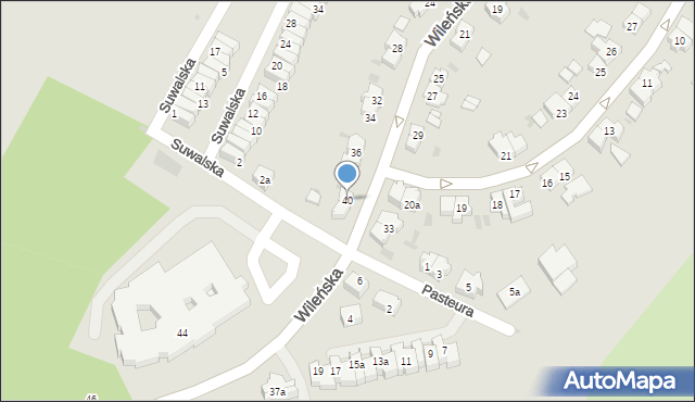 Gdańsk, Wileńska, 40, mapa Gdańska