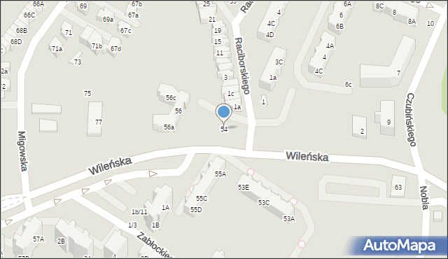 Gdańsk, Wileńska, 54, mapa Gdańska