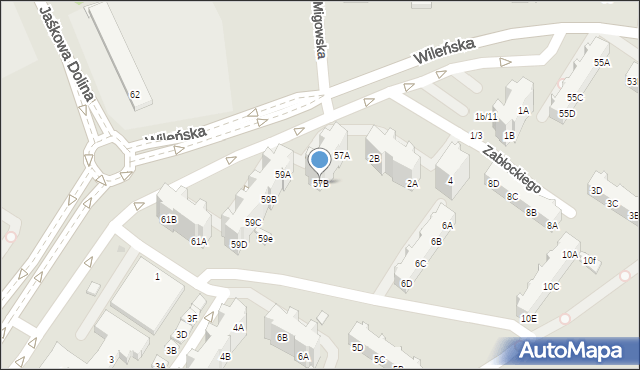 Gdańsk, Wileńska, 57B, mapa Gdańska