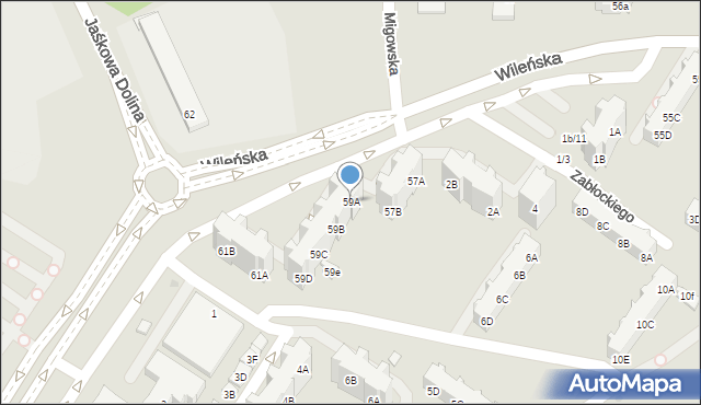 Gdańsk, Wileńska, 59A, mapa Gdańska