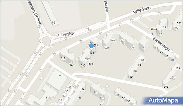 Gdańsk, Wileńska, 59B, mapa Gdańska