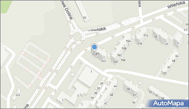 Gdańsk, Wileńska, 61B, mapa Gdańska