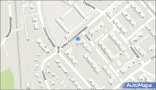 Gdańsk, Wilka-Krzyżanowskiego, płk., 17, mapa Gdańska