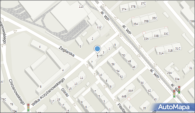 Gdańsk, Wilka-Krzyżanowskiego, płk., 5, mapa Gdańska