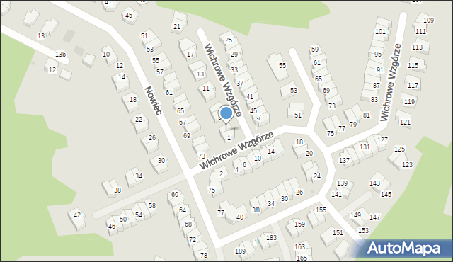 Gdańsk, Wichrowe Wzgórze, 3, mapa Gdańska