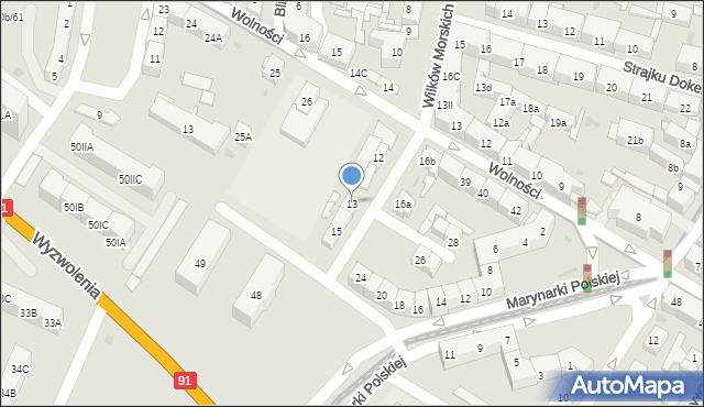 Gdańsk, Wilków Morskich, 13, mapa Gdańska