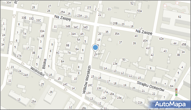 Gdańsk, Wilków Morskich, 17, mapa Gdańska