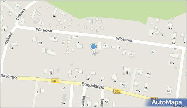 Gdańsk, Wiosłowa, 12, mapa Gdańska