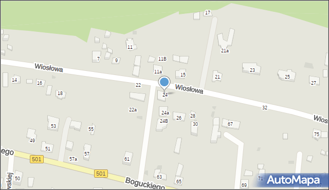 Gdańsk, Wiosłowa, 24, mapa Gdańska