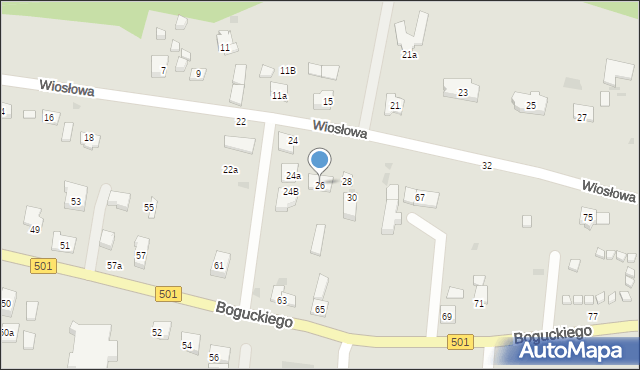 Gdańsk, Wiosłowa, 26, mapa Gdańska