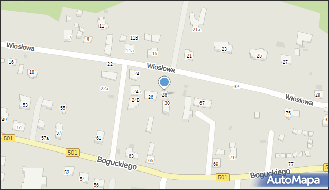 Gdańsk, Wiosłowa, 28, mapa Gdańska