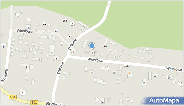 Gdańsk, Wiosłowa, 3, mapa Gdańska