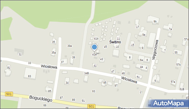 Gdańsk, Wiosłowa, 41a, mapa Gdańska
