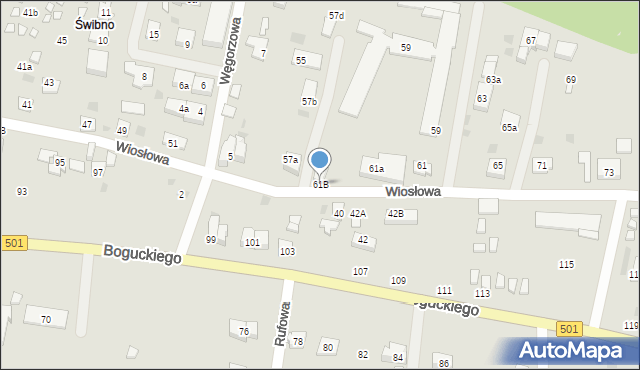 Gdańsk, Wiosłowa, 61B, mapa Gdańska