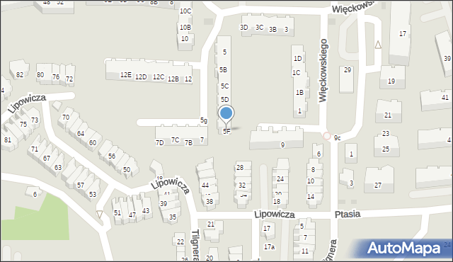 Gdańsk, Więckowskiego Józefa, prof., 5F, mapa Gdańska