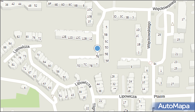 Gdańsk, Więckowskiego Józefa, prof., 5g, mapa Gdańska