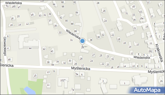 Gdów, Wiedeńska, 29, mapa Gdów