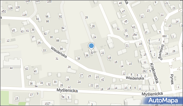 Gdów, Wiedeńska, 32, mapa Gdów