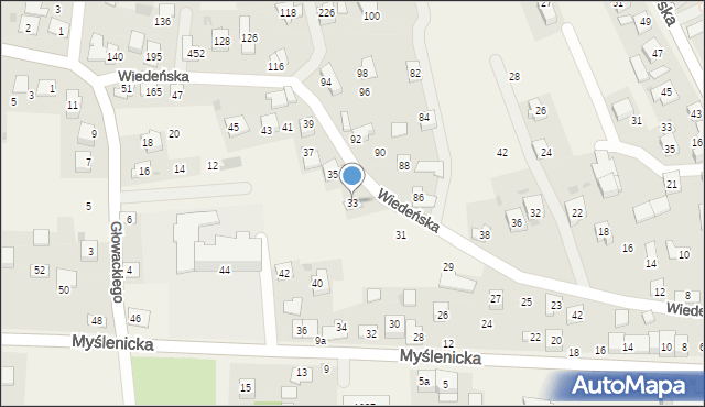 Gdów, Wiedeńska, 33, mapa Gdów