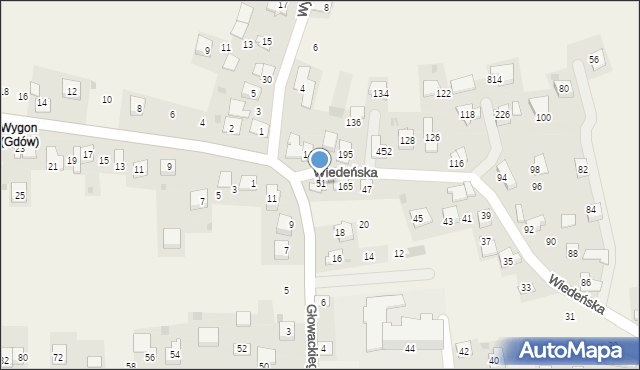 Gdów, Wiedeńska, 51, mapa Gdów