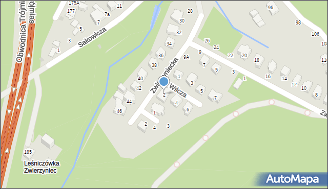 Gdynia, Wilcza, 2, mapa Gdyni