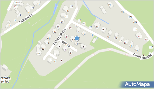 Gdynia, Wilcza, 5, mapa Gdyni