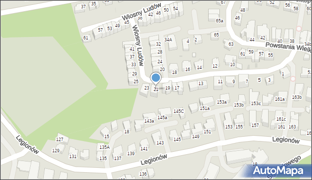 Gdynia, Wiosny Ludów, 21, mapa Gdyni