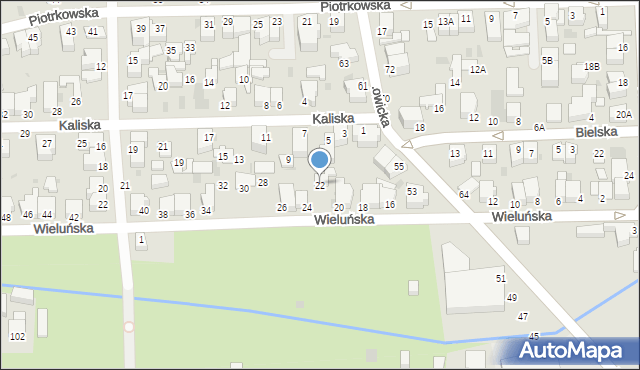 Gdynia, Wieluńska, 22, mapa Gdyni