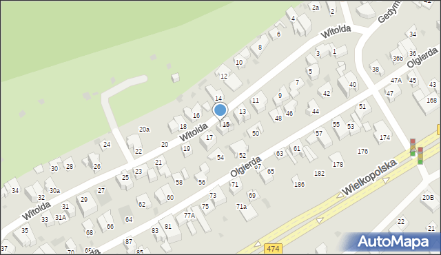 Gdynia, Witolda, 15A, mapa Gdyni