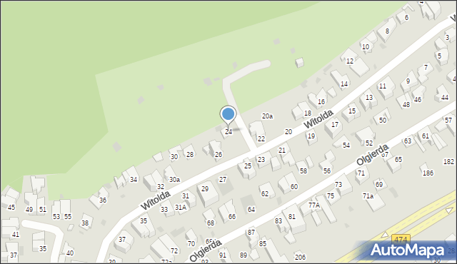 Gdynia, Witolda, 24, mapa Gdyni