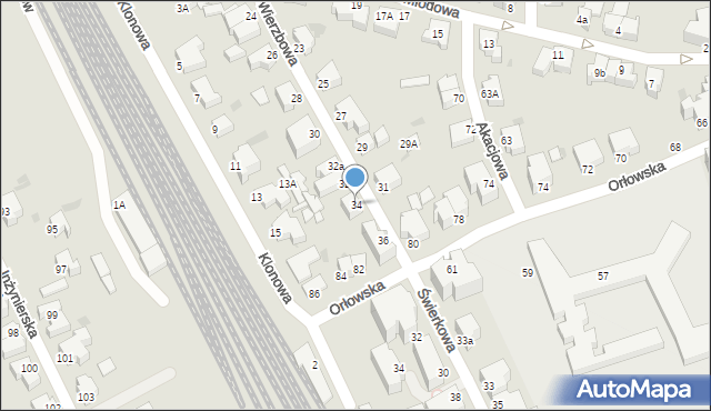 Gdynia, Wierzbowa, 34, mapa Gdyni