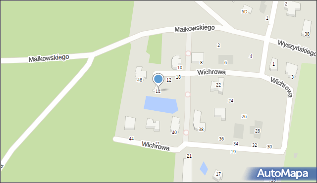 Gdynia, Wichrowa, 14, mapa Gdyni