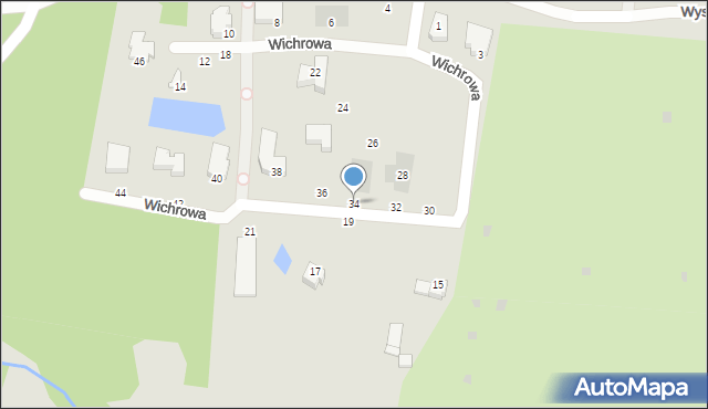 Gdynia, Wichrowa, 34, mapa Gdyni