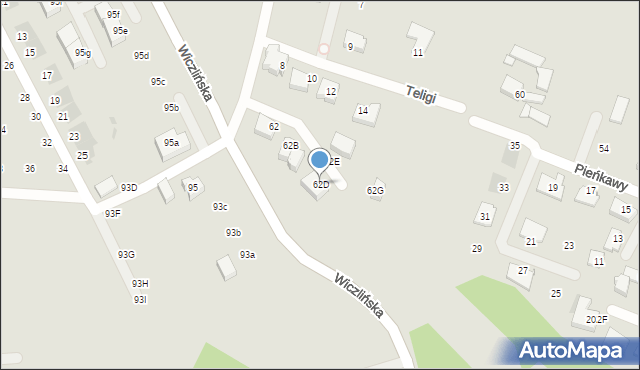 Gdynia, Wiczlińska, 62D, mapa Gdyni