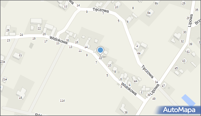 Gęsiniec, Widokowa, 12, mapa Gęsiniec