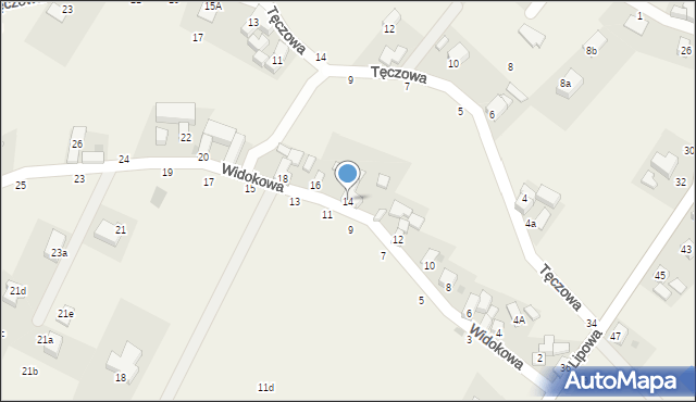 Gęsiniec, Widokowa, 14, mapa Gęsiniec