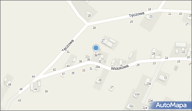 Gęsiniec, Widokowa, 34, mapa Gęsiniec