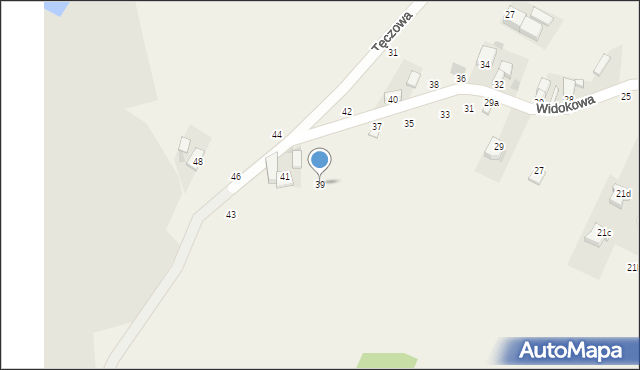 Gęsiniec, Widokowa, 39, mapa Gęsiniec
