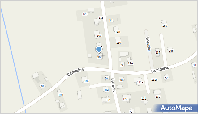 Głęboka, Widokowa, 1, mapa Głęboka