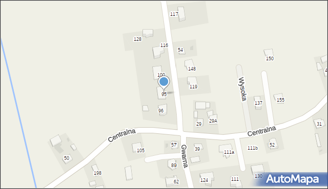 Głęboka, Widokowa, 3, mapa Głęboka