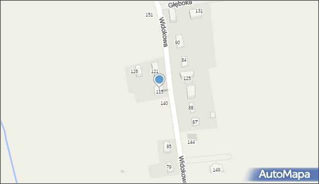 Głęboka, Widokowa, 31, mapa Głęboka