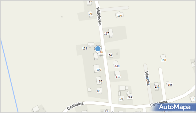 Głęboka, Widokowa, 7, mapa Głęboka