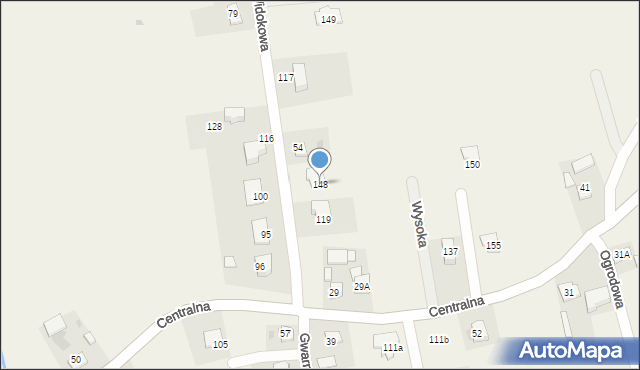 Głęboka, Widokowa, 8, mapa Głęboka